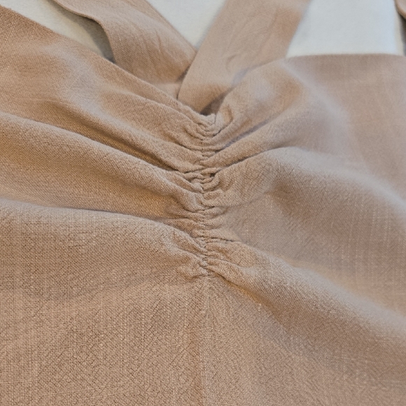 Style Rack Beige Ruched Crop Top - Picture 2 of 12